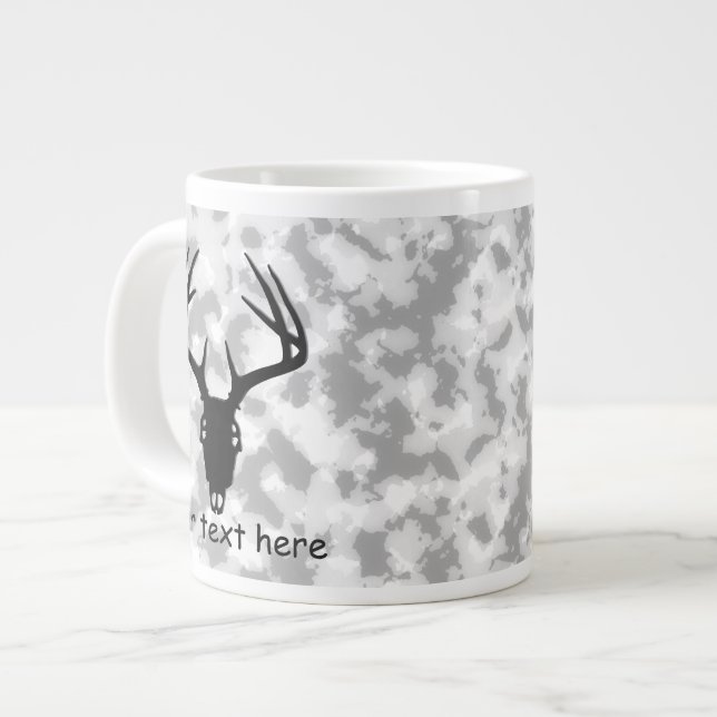 Custom Deer Hunting Skull Large Coffee Mug (Front Left)