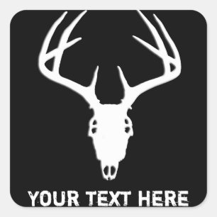 Custom Deer Hunting Skull Square Sticker