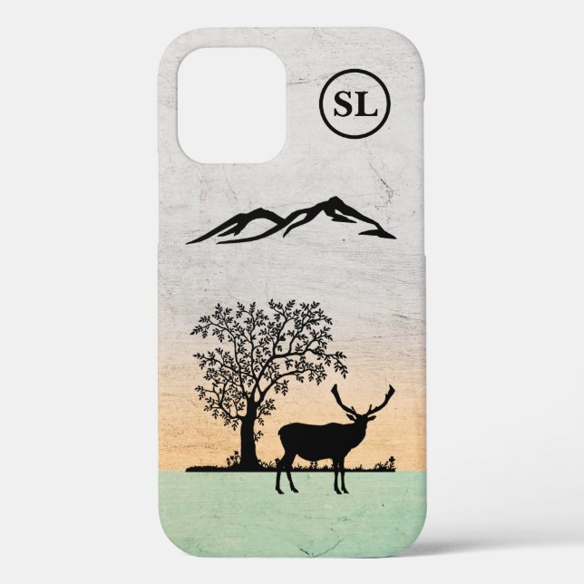 Custom Deer Silhouette Apple iPhone 12 Case (Back)
