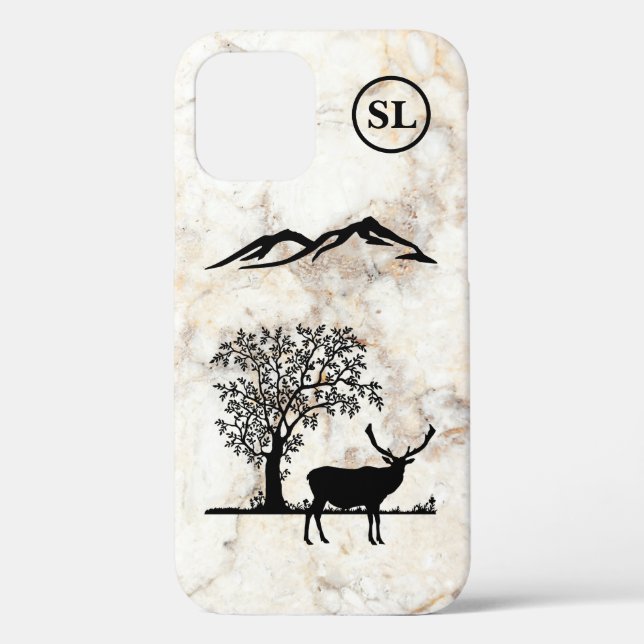 Custom Deer Silhouette Apple iPhone 12 Case (Back)