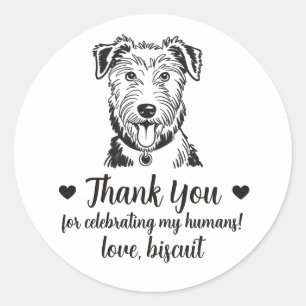 Custom Deerhound Dog Wedding Favour Stickers