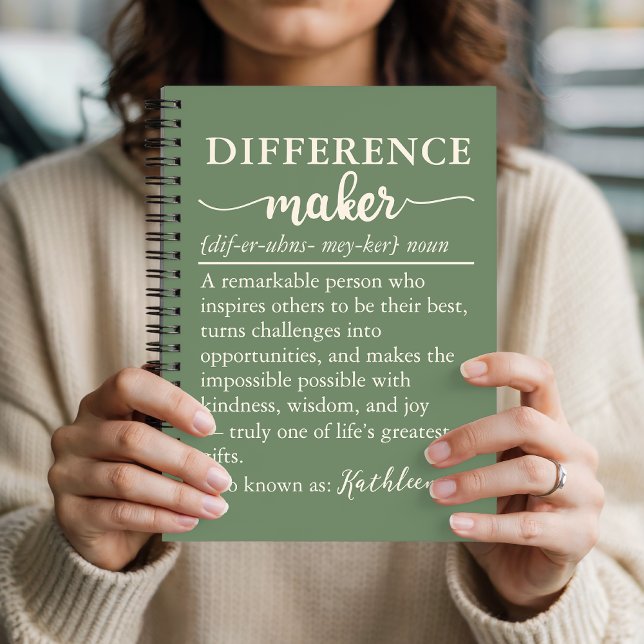 Custom Definition Journal for Mentors or Coworkers (Teacher thank you notebook, birthday custom journal gift for Coworker, mentors or leaders)