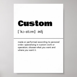 Custom Definition Print - Personalised Wall Art