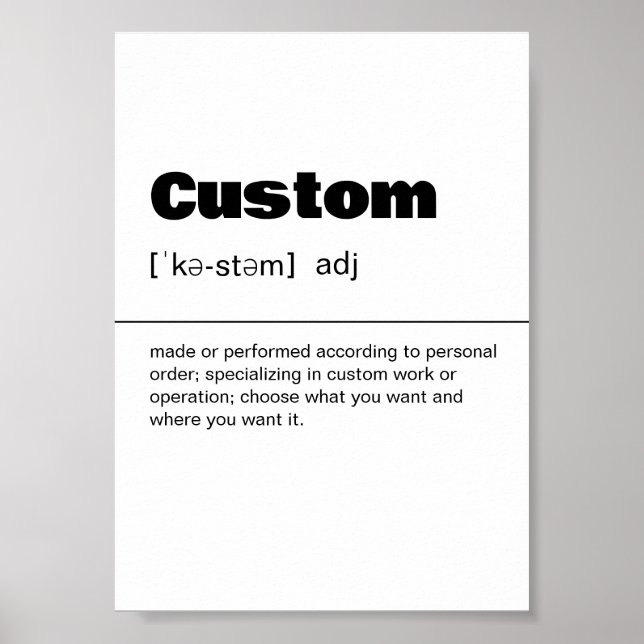 Custom Definition Print - Personalised Wall Art (Front)