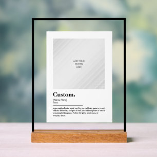 Custom Definition Print with Photo Personalized Acrylic Sign