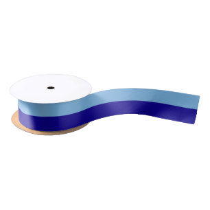 Custom Denim Blue and Earth Dark Blue Colours Satin Ribbon
