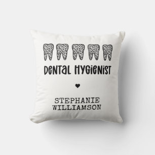 Custom Dental Hygienist Leopard Print Teeth Cushion