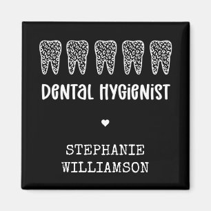 Custom Dental Hygienist Leopard Print Teeth Magnet