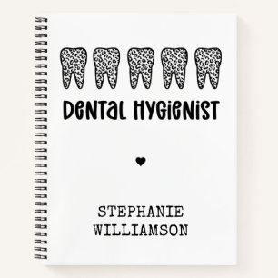 Custom Dental Hygienist Leopard Print Teeth Notebook