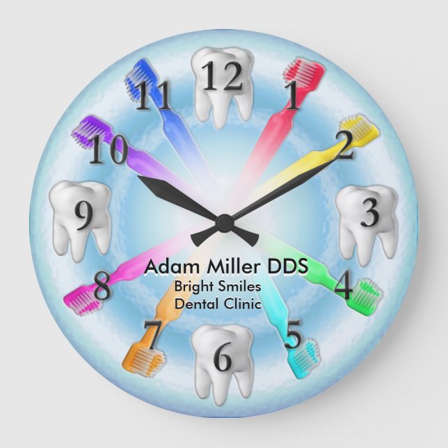 Custom Dentist Clock Rainbow (Front)