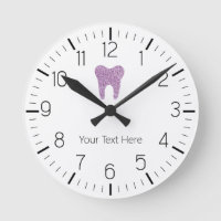 Custom Dentist Office Dental Glitter Tooth Clock