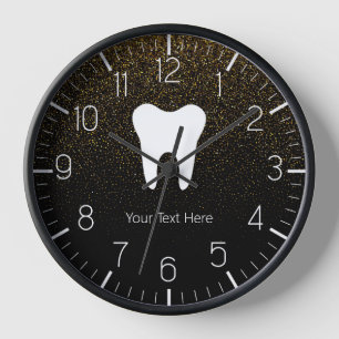 Custom Dentist Office Dental White Tooth Clock 