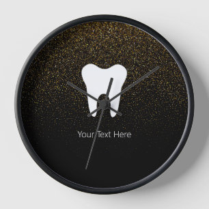 Custom Dentist Office Dental White Tooth Clock