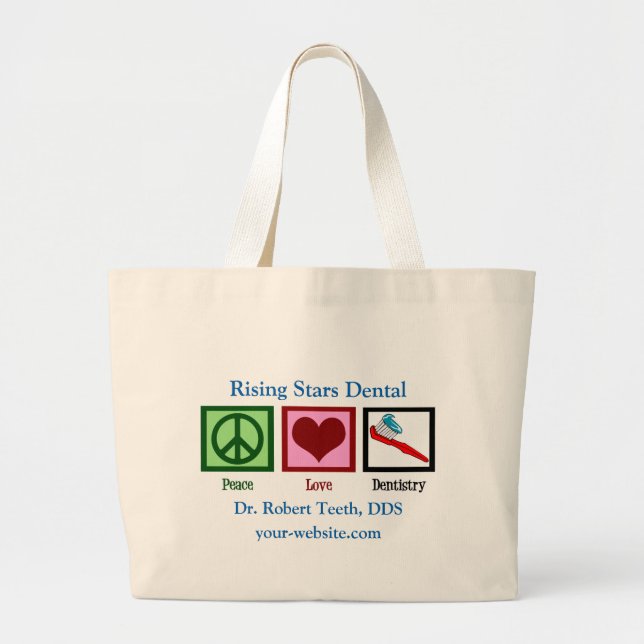 Custom Dentist Office Large Tote Bag (Front)