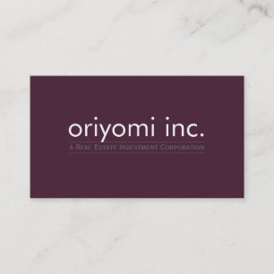 CUSTOM DESIGN 5 plain modern simple smart eggplant Business Card