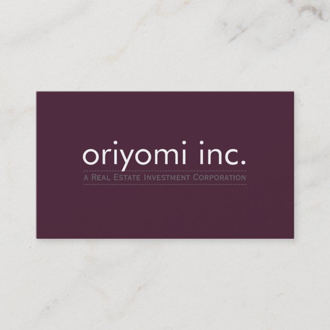 CUSTOM DESIGN 5 plain modern simple smart eggplant Business Card (Front)