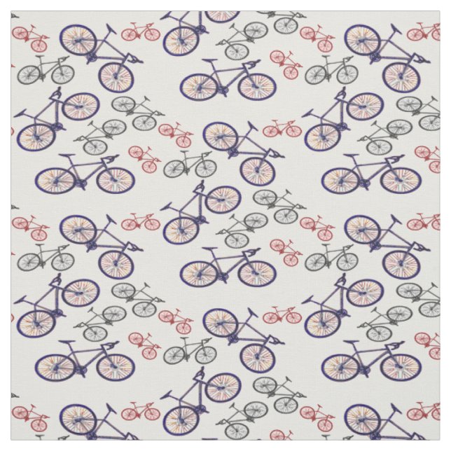 Custom Design Bicycle Print Cotton Fabric (Swatch)