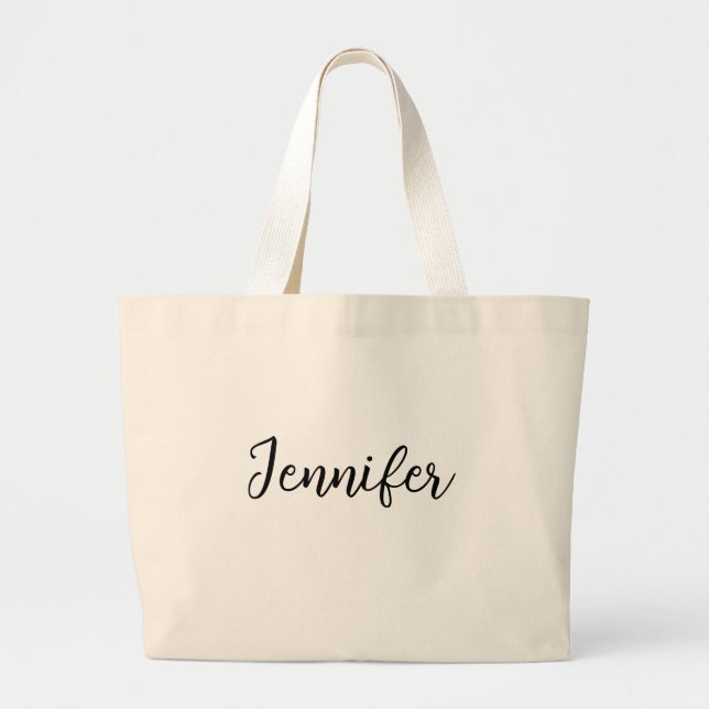 Custom Design , custom text Personalised large  Tote Bag (Front)