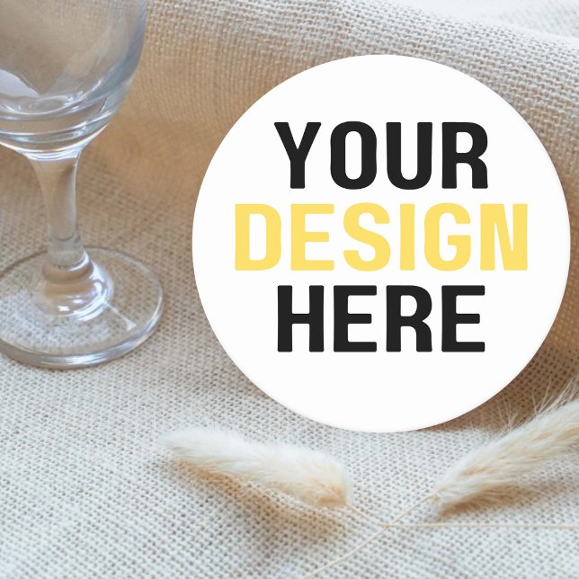 Custom Design Logo Business Events Weddings Round Paper Coaster (Creator Uploaded)