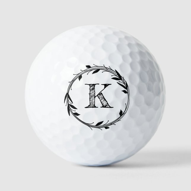 Custom Design Personalised Monogram Golf Balls (Front)