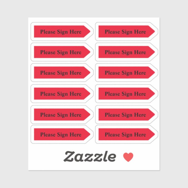 Custom Design Red Arrow Stickers (Sheet)