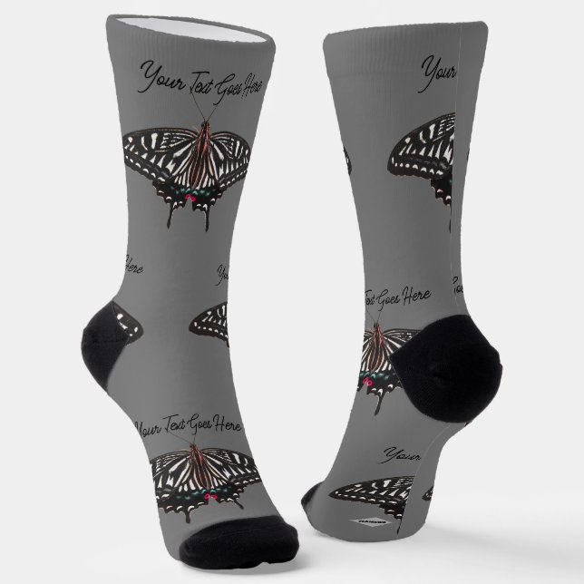 Custom Design Socks Butterflies (Angled)