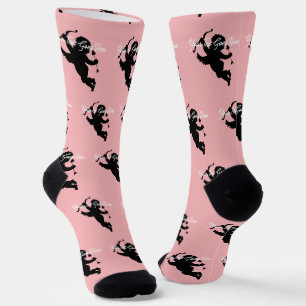 Custom Design Socks Cupid with Text HAMbyWG