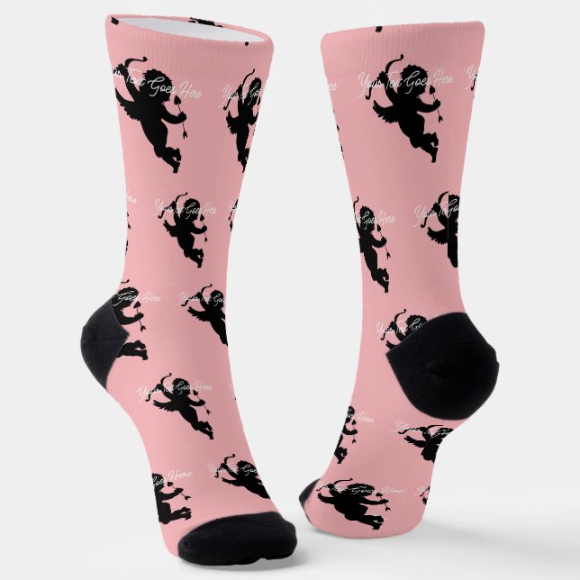 Custom Design Socks Cupid with Text HAMbyWG (Angled)