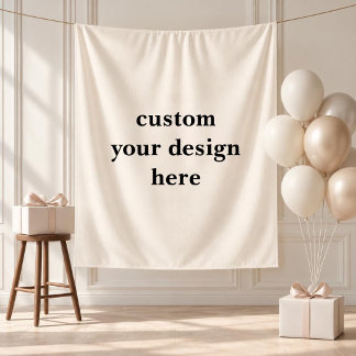 Custom Design Text Wedding Baby Shower Birthday Tapestry
