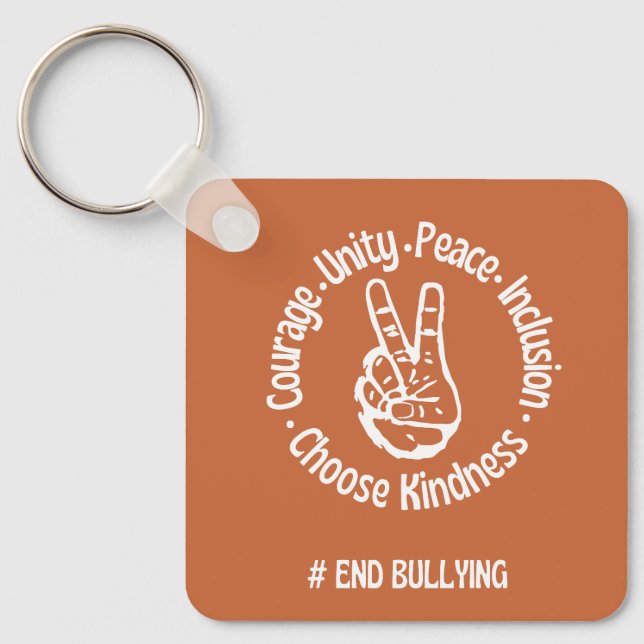 Custom Design: Unity Day Orange Anti Bullying Key Ring (Front)