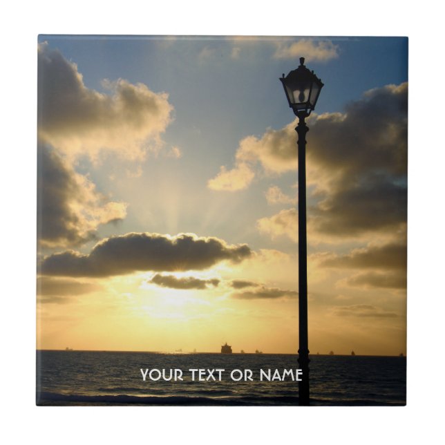 Custom Design With Your Own Photo And Your Text Ceramic Tile (Front)