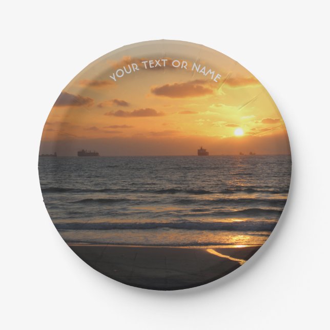 Custom Design With Your Own Photo And Your Text Paper Plate (Front)