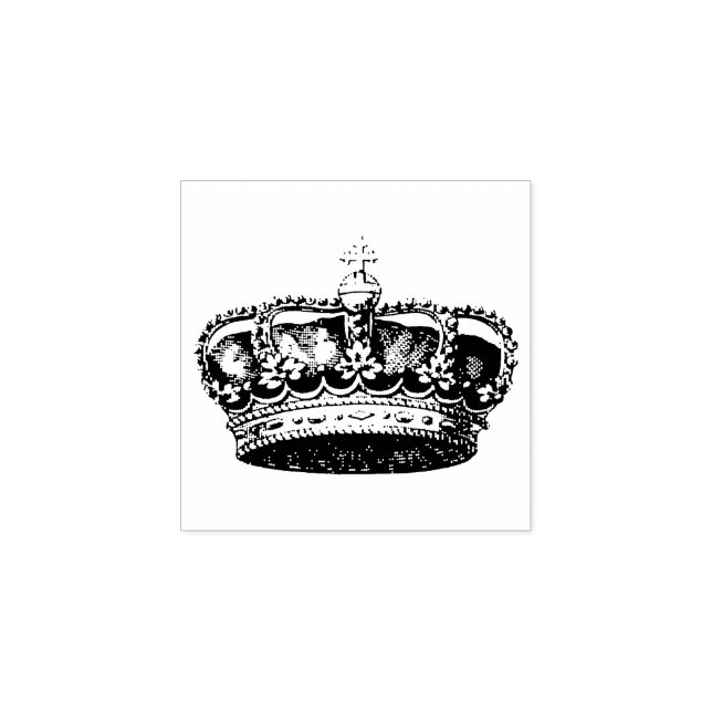 Custom Design Your Logo l Personalise Crown w/Text Rubber Stamp (Imprint)