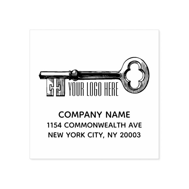 Custom Design Your Logo or Personalise Rustic Key Rubber Stamp (Imprint)