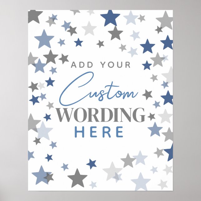 Custom design your own poster star blue grey grey (Front)