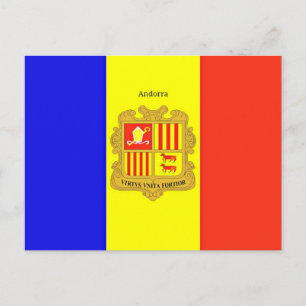 Custom-Designed Flag of Andorra postcard
