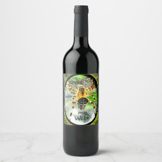 Custom designed Spider web wine bottle label
