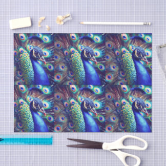 Custom designed tissue paper Peacock (decopauge)