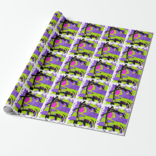 Custom designed wrapping paper for the artist.