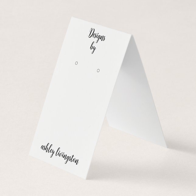 Custom Designs Folded Tent Earring Display Cards (Front)