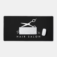 Custom desk mat for hair salon or barber shop