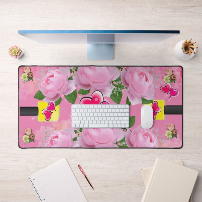 Custom Desk Mat for Salon Owners Floral Girly (Office 1)