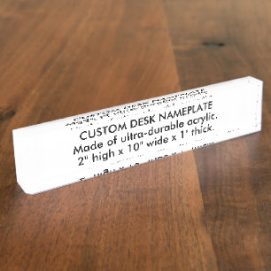 Custom Desk Nameplate 10" Wide (25.4cm)