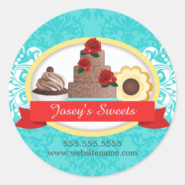 Custom Desserts Bakery Box Seals (Front)