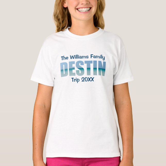 Custom Destin Beach Vacation Kids T-Shirt (Front)