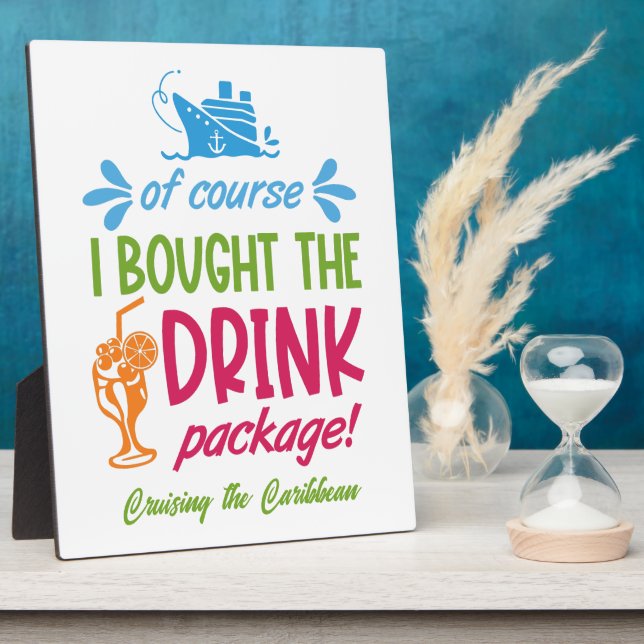 Custom Destination Cruise Drinks Plaque (Side)