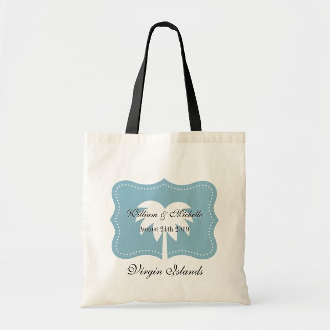 Custom destination wedding tote bag with chic logo (Front)
