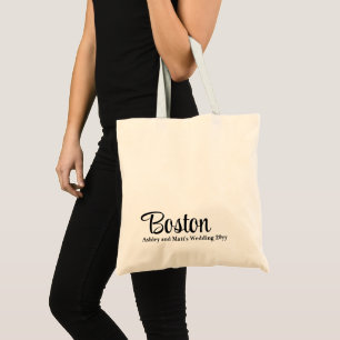 Custom Destination Wedding Welcome to Boston Tote Bag