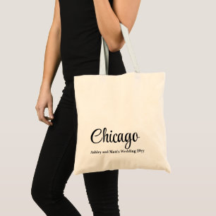 Custom Destination Wedding Welcome to Chicago Tote Bag
