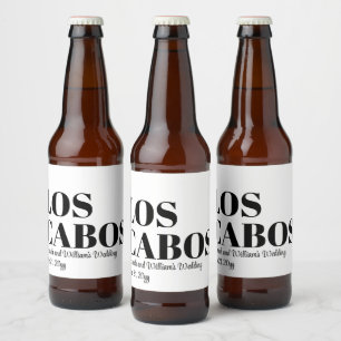 Custom Destination Wedding Welcome to Los Cabos Beer Bottle Label